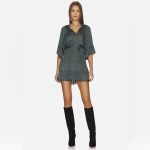 MINKPINK Anya Mini Dress Dark Teal Medium Tiered Party Cocktail Feminine Flirty